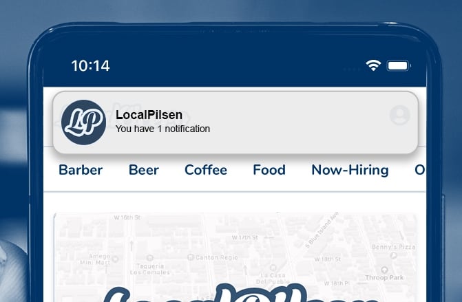 LocalPilsen phone notification image